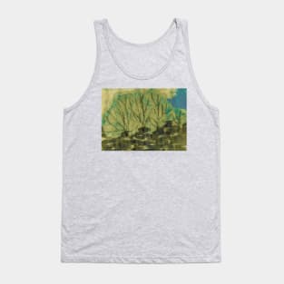 Golden abstract landscape Tank Top